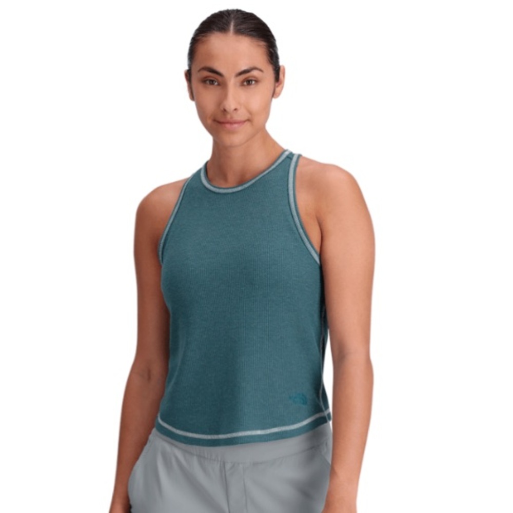 The North Face Women’s SunPeak Waffle Tank NWT Blue Moss